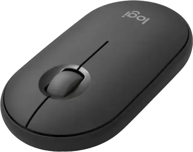 Mouse Wireless Logitech Pebble Mouse 2 M350S (MR0103) Bluetooth, Tonal Graphite, Senzor Optic 400-4000 DPI, Silent Touch, Ambidextrous, Compatibil Logi Bolt, Design Slim, Baterie pentru 24 Luni