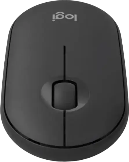Mouse Wireless Logitech Pebble Mouse 2 M350S (MR0103) Bluetooth, Tonal Graphite, Senzor Optic 400-4000 DPI, Silent Touch, Ambidextrous, Compatibil Logi Bolt, Design Slim, Baterie pentru 24 Luni