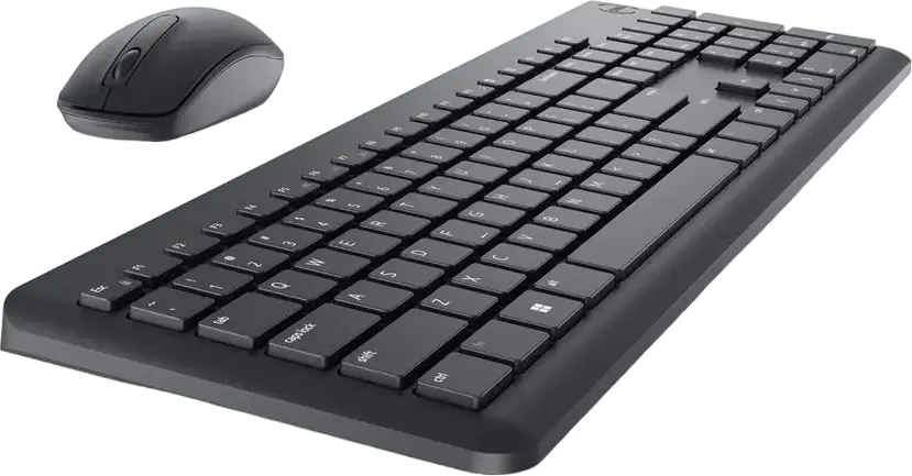 Dell KM3322W Wireless Keyboard and Mouse Combo, 2.4 GHz USB Receiver, Membrane Switch Keyboard with Multimedia Keys, Optical Ambidextrous Mouse 1000 DPI, Color: Black
