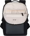 Rivacase Cardiff 8521 Unisex Laptop Backpack for 13.3" MacBook Air/Pro, 10.5" Tablet & iPad Pro 12.9", Faux Leather & Canvas, Anti-theft Lock, Color: Black, 8L