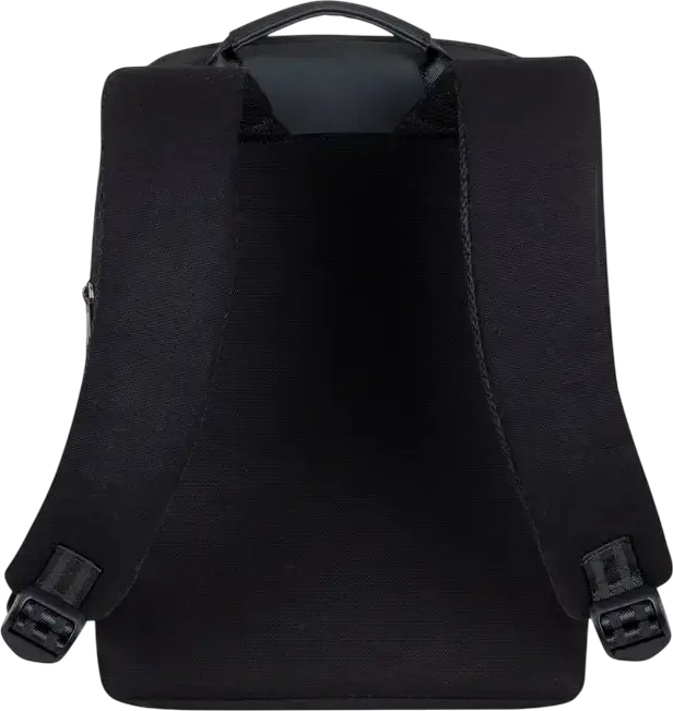 Rivacase Cardiff 8521 Unisex Laptop Backpack for 13.3" MacBook Air/Pro, 10.5" Tablet & iPad Pro 12.9", Faux Leather & Canvas, Anti-theft Lock, Color: Black, 8L