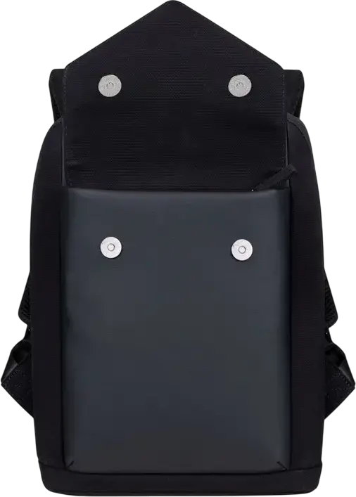 Rivacase Cardiff 8521 Unisex Laptop Backpack for 13.3" MacBook Air/Pro, 10.5" Tablet & iPad Pro 12.9", Faux Leather & Canvas, Anti-theft Lock, Color: Black, 8L
