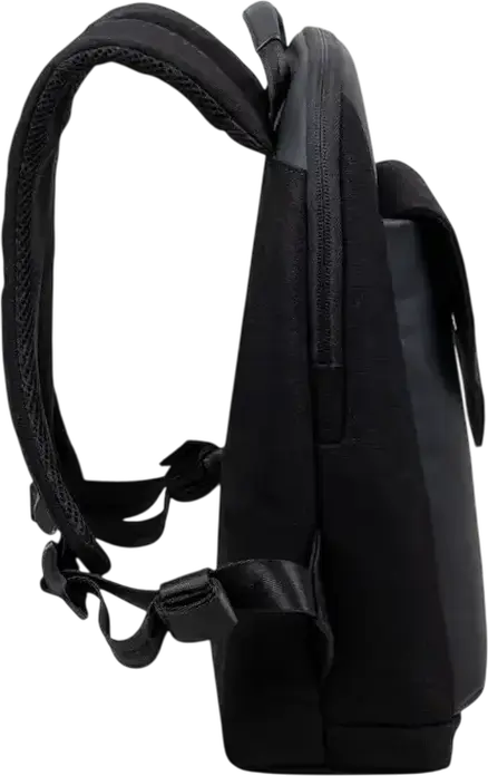 Rivacase Cardiff 8521 Unisex Laptop Backpack for 13.3" MacBook Air/Pro, 10.5" Tablet & iPad Pro 12.9", Faux Leather & Canvas, Anti-theft Lock, Color: Black, 8L