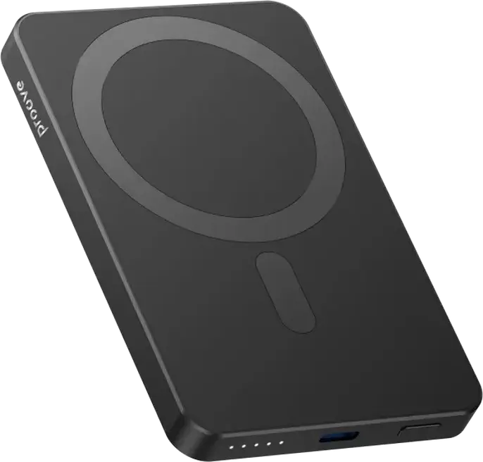 Proove Carbon Slim 20W Power Bank 5000mAh, Black, PD3.1 QC3.0 Fast Charging, 15W Wireless Qi Charging, Kevlar and Aluminum Alloy, Ultra Slim Portable Battery