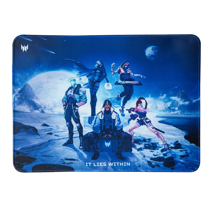 Acer Predator PMP450 Predator Force Gaming Mouse Pad, Medium 350x260x3mm, Polyester Surface with Anti-Slip Rubber Base, Sci-Fi Design, Blue