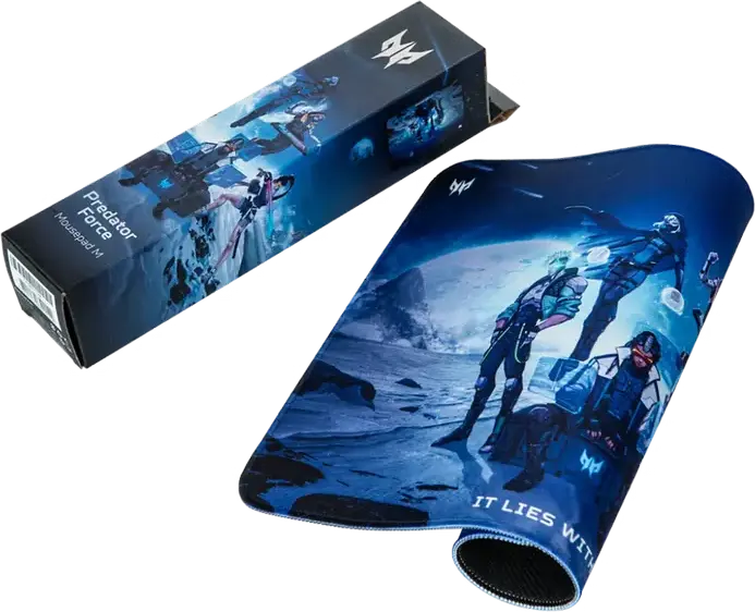 Acer Predator PMP450 Predator Force Gaming Mouse Pad, Medium 350x260x3mm, Polyester Surface with Anti-Slip Rubber Base, Sci-Fi Design, Blue