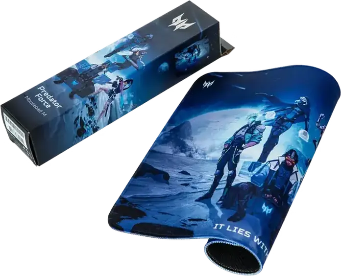 Acer Predator PMP450 Predator Force Gaming Mouse Pad, Medium 350x260x3mm, Polyester Surface with Anti-Slip Rubber Base, Sci-Fi Design, Blue
