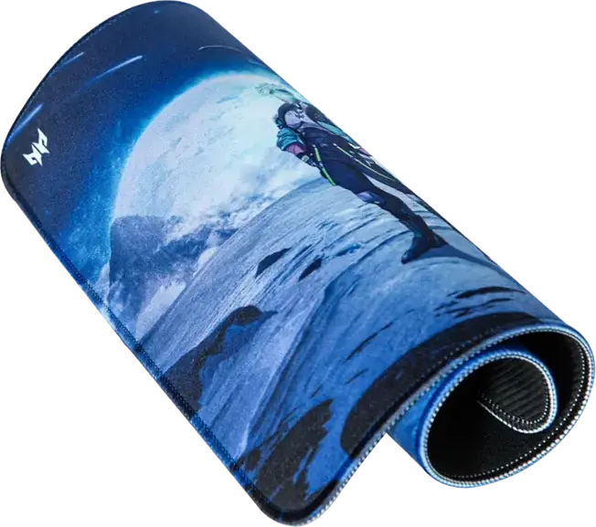 Acer Predator PMP450 Predator Force Gaming Mouse Pad, Medium 350x260x3mm, Polyester Surface with Anti-Slip Rubber Base, Sci-Fi Design, Blue