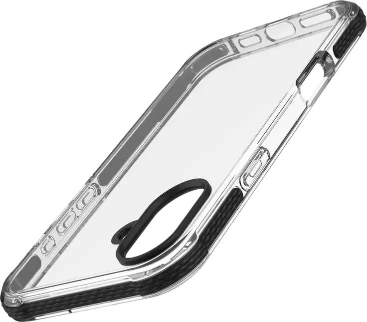 Чехол Cellularline Tetra Force Strong Guard для iPhone 16, прозрачный материал Versaflex с технологией IDS и антибактериальной защитой Microban, TETRACIPH16T