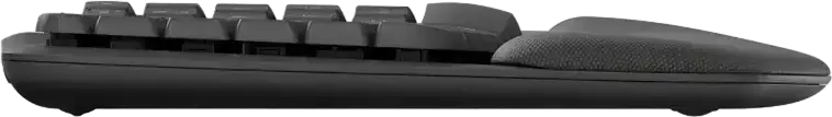 Tastatură ergonomică compactă wireless Logitech Wave Keys for Business Y-R0096, Bluetooth LE 5.1 și receptor Logi Bolt USB, sprijitor palmă integrat, Culoare: Grafit