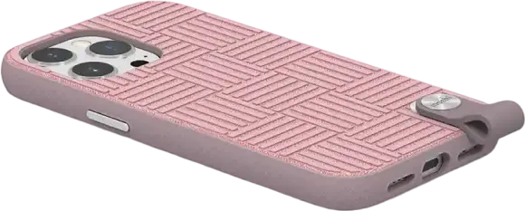 Moshi Altra Case for iPhone 13 Pro, Pink, TPU Military-Grade Drop Protection, NanoShield Antimicrobial Coating, Detachable Wrist Strap, SnapTo Compatible