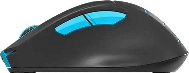 A4Tech Fstyler FG30S Wireless Silent Mouse, Grey/Blue, 2.4 GHz, Adjustable 1200/1600/2000 DPI, Ergonomic Anti-Slippery Grip, Auto Power Saving, USB Receiver