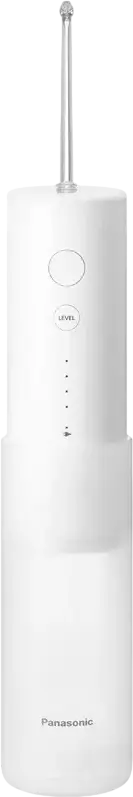 Irigator Oral Portabil Panasonic EW-DJ4B cu Duză Standard, Jet de Apă Ultrasonice pentru Placă Dentară, Rezervor Detușabil 150ml, 4 Niveluri Presiune, IPX7, Alb