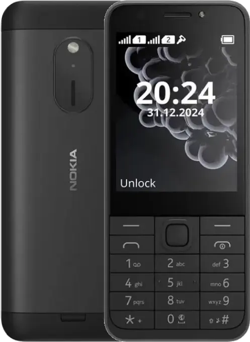 Nokia 230 (2024) Feature Phone, 2.8" TFT Display, 8MB RAM, 16MB Storage, Dual nano-SIM, 2MP Cameras, Bluetooth 5.0, USB Type-C, Aluminum Back Cover, Wireless FM Radio, Black