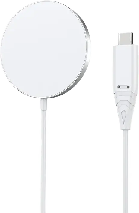 Încărcător și Stand Wireless Magnetic Choetech H046 T518-F MagLeap 15W, Compatibil MagSafe pentru iPhone 12/13/14/15/16 și AirPods, USB-C, Aliaj Aluminiu, PC, ABS, Alb
