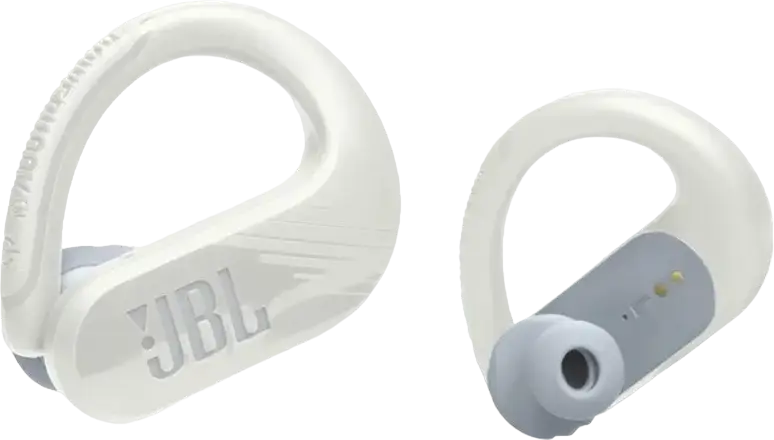 Casca JBL Endurance Peak 3 True Wireless cu Cârlig Suprageaurile, Albă, Driver Dinamic 10mm, Pure Bass Sound, Rezistență IP68, Baterie 50h, Bluetooth 5.2
