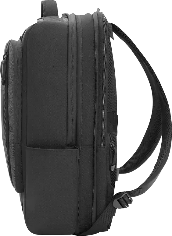 HP Renew Executive Laptop Backpack for 16 inch Laptops, Water-resistant Recycled Polyester, Expandable Capacity, RFID-blocking Pocket, USB-C Port, Black