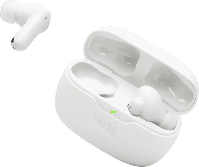 Căști JBL Wave Beam 2 True Wireless Stereo, Albe, Anulare Activă a Zgomotului (ANC), Sunet JBL Pure Bass, Smart Ambient, Autonomie 40h, Conectivitate Multipoint, Rezistente la Apă și Praf