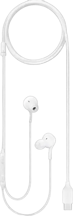 Casca Samsung EO-IC100B In-Ear cu Fir, Conector USB Type-C, Tuning Audio AKG, Microfon Integrat și Control Remote Inline, Albă