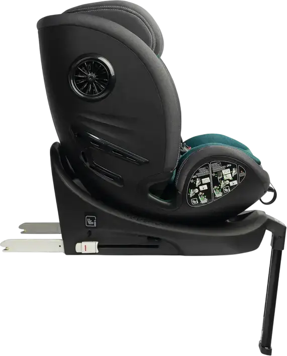 Scaun Auto Caretero Fortis i-Size Rotativ 360 Grade, ISOFIX cu Picior Stabilizator, Standard ECE R129, 40-150 cm / 0-36 kg, Centură de Siguranță în 5 Puncte, Emerald, Poliester