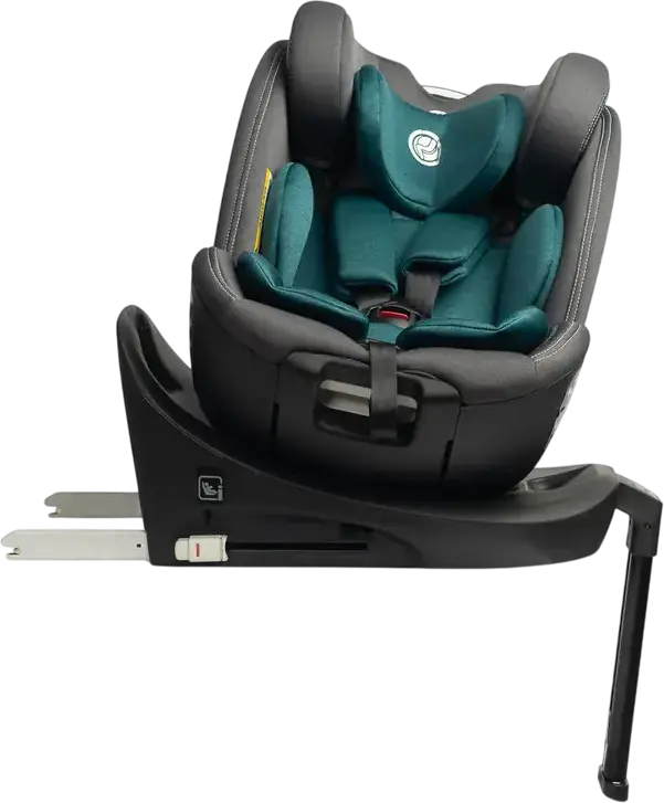 Scaun Auto Caretero Fortis i-Size Rotativ 360 Grade, ISOFIX cu Picior Stabilizator, Standard ECE R129, 40-150 cm / 0-36 kg, Centură de Siguranță în 5 Puncte, Emerald, Poliester