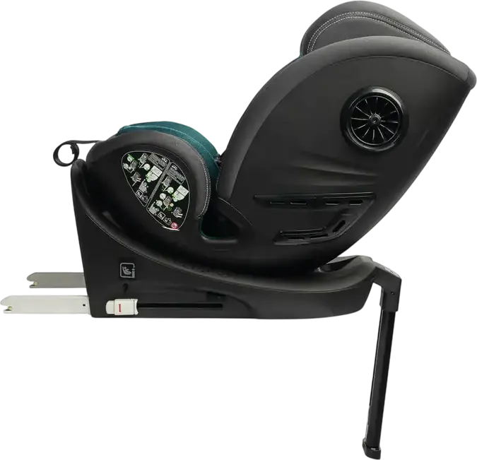 Scaun Auto Caretero Fortis i-Size Rotativ 360 Grade, ISOFIX cu Picior Stabilizator, Standard ECE R129, 40-150 cm / 0-36 kg, Centură de Siguranță în 5 Puncte, Emerald, Poliester