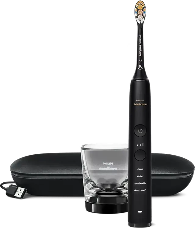 Philips Sonicare DiamondClean 9000 HX9911/17 Sonic Electric Toothbrush, 4 Cleaning Modes, 3 Intensities, A3 All-in-One Brush Head, Charging Glass & Travel Case