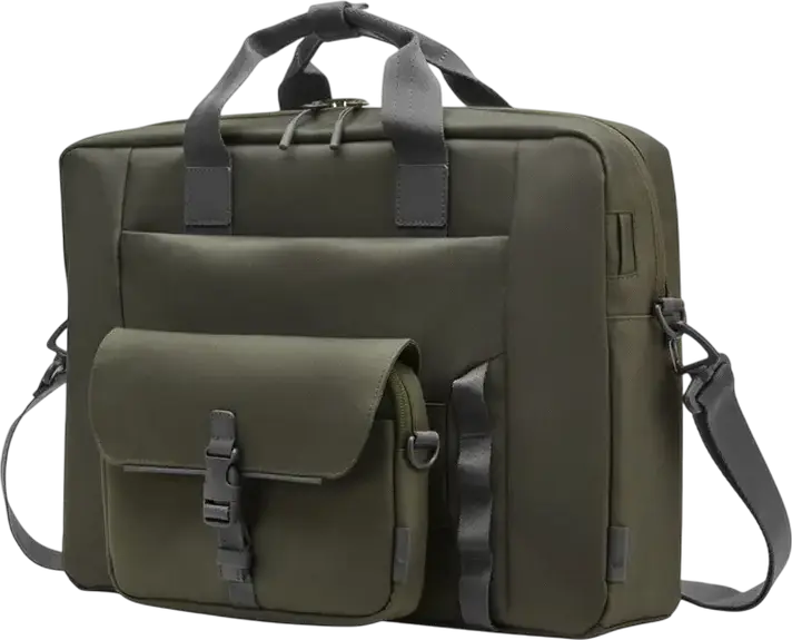 HP Modular Laptop Bag 15.6 inch, 22L Water-Resistant Twill Polyester Case, 3-in-1 System with Sleeve and Pouch, Unisex Shoulder Bag