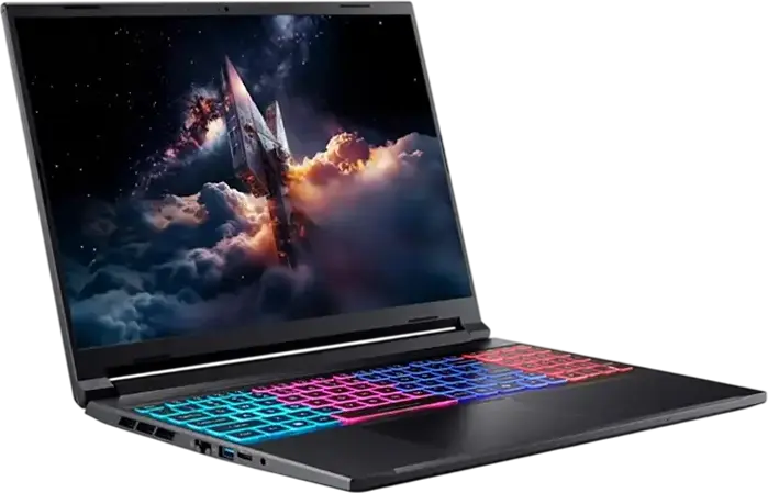 Laptop Gaming Acer Nitro V 16S AI ANV16S-41, AMD Ryzen 7 260, NVIDIA GeForce RTX 5060 8GB, 16GB DDR5 RAM, SSD 512GB, Ecran 16" WUXGA 180Hz IPS, Tastatură RGB, Obsidian Black
