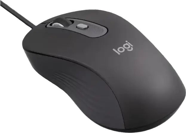 Logitech Signature M520 L Wired Business Mouse, USB-C, 400-4000 DPI Optical Sensor, SmartWheel, Silent Touch Technology, Ambidextrous, Color: Graphite