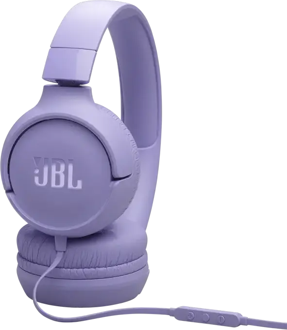 JBL Tune 520C USB-C Wired On-Ear Headphones, Violet, 32mm Dynamic Drivers, JBL Pure Bass Sound, High-Resolution Audio, Foldable Design, Integrated Mic, 120cm Cable