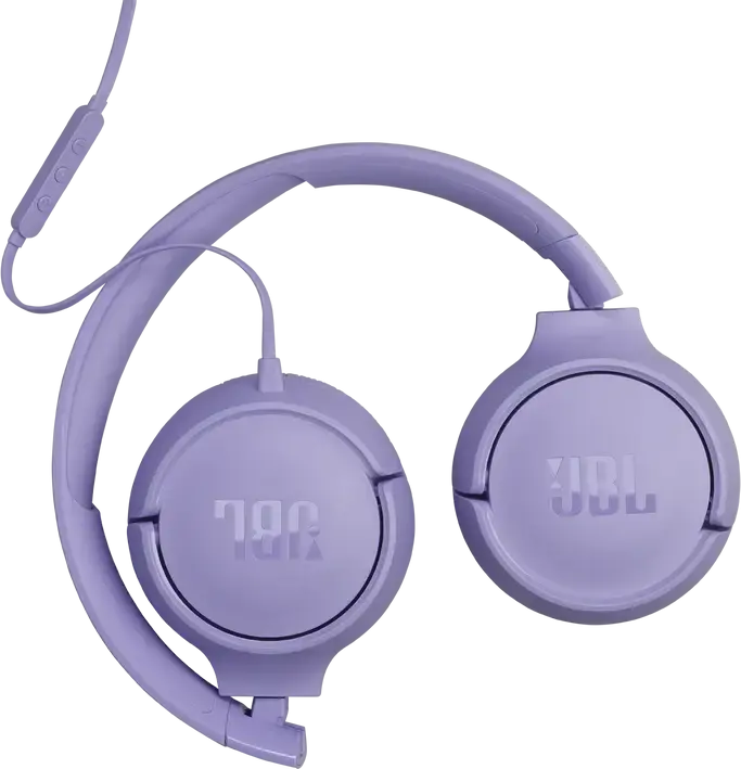 JBL Tune 520C USB-C Wired On-Ear Headphones, Violet, 32mm Dynamic Drivers, JBL Pure Bass Sound, High-Resolution Audio, Foldable Design, Integrated Mic, 120cm Cable