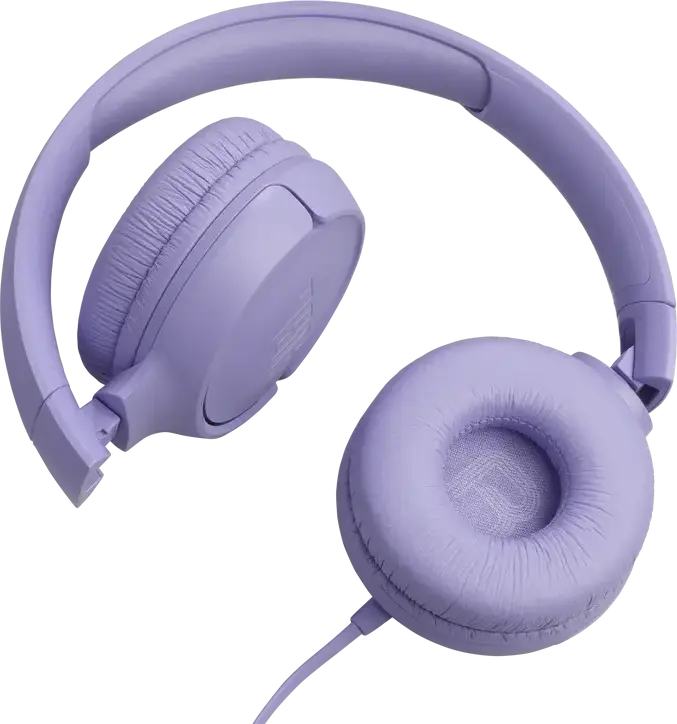 JBL Tune 520C USB-C Wired On-Ear Headphones, Violet, 32mm Dynamic Drivers, JBL Pure Bass Sound, High-Resolution Audio, Foldable Design, Integrated Mic, 120cm Cable
