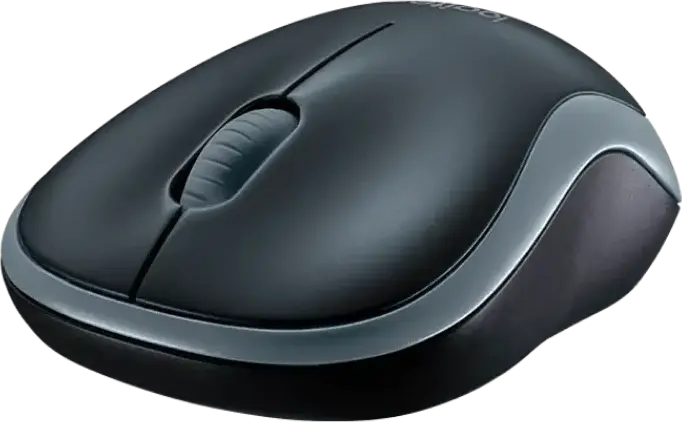 Mouse Optic Wireless Logitech M185, Culoare Gri, Conectivitate 2.4 GHz, 1000 DPI, Receptor USB Nano, Design Ambidextru, Autonomie Baterie până la 12 Luni