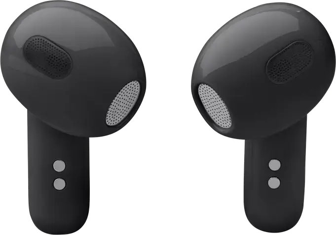 JBL Live Flex 3 True Wireless Open-Stick Earbuds - Black, with 12mm Drivers, True Adaptive Noise Cancelling, 6 Microphones, Touchscreen Charging Case, IP54