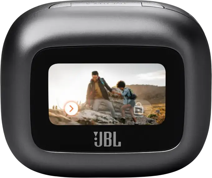 JBL Live Flex 3 True Wireless Open-Stick Earbuds - Black, with 12mm Drivers, True Adaptive Noise Cancelling, 6 Microphones, Touchscreen Charging Case, IP54