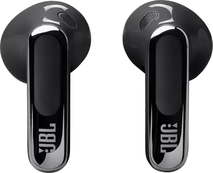 JBL Live Flex 3 True Wireless Open-Stick Earbuds - Black, with 12mm Drivers, True Adaptive Noise Cancelling, 6 Microphones, Touchscreen Charging Case, IP54