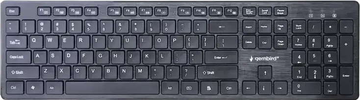 Gembird KBS-WCH-04 Wireless Keyboard and Mouse Set, 2.4 GHz RF, Membrane 104-Key Keyboard with 12 Multimedia Buttons, English/Russian Layout, Optical Mouse 1600 DPI, Black