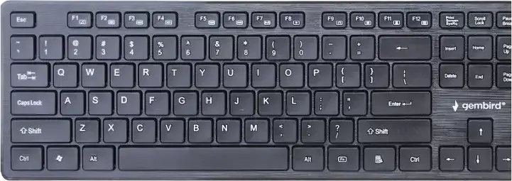 Gembird KBS-WCH-04 Wireless Keyboard and Mouse Set, 2.4 GHz RF, Membrane 104-Key Keyboard with 12 Multimedia Buttons, English/Russian Layout, Optical Mouse 1600 DPI, Black