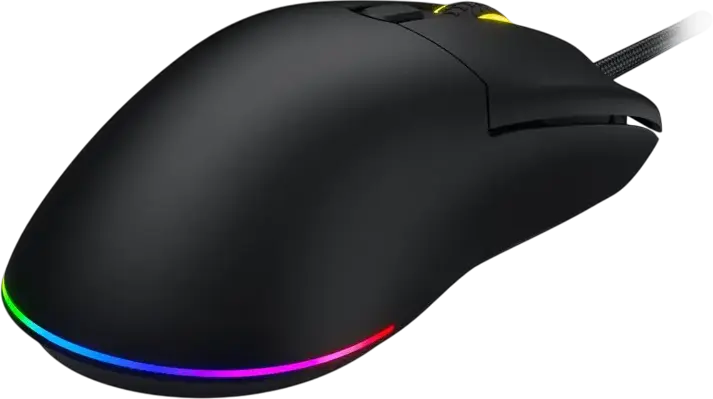HATOR Pulsar 3 Wired Gaming Mouse, PixArt PMW 3311 Optical Sensor 12000 DPI, HATOR Optical Switches 100M, RGB Lighting, Paracord Cable, 62g, PTFE Glides