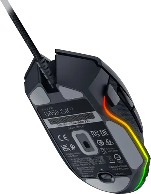 Razer Basilisk V3 Wired Gaming Mouse, 26,000 DPI Focus+ Optical Sensor, HyperScroll Tilt Wheel, 11 Programmable Buttons, Chroma RGB, Black