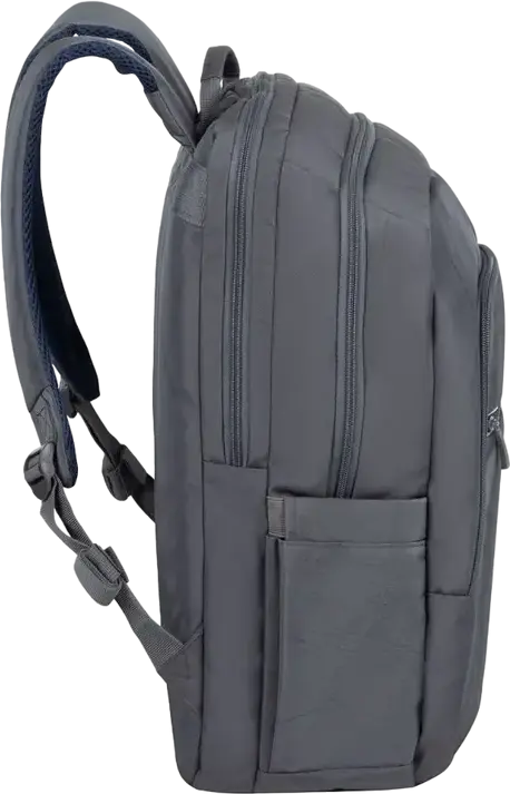 RivaCase 7569 Alpendorf ECO Laptop Backpack for up to 17.3 inch Laptops, RPET Eco-Friendly Polyester, Grey, Padded Compartment, Reflective Zipper