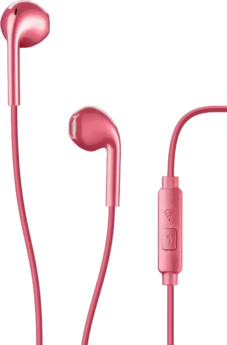 Cellularline Live Wired In-Ear Headphones Headset, Red, 3.5 mm Mini-jack, 1.2 m Cable, Clear Voice Microphone, Pump Bass, Streaming Top Sound Technology, Built-in Controls