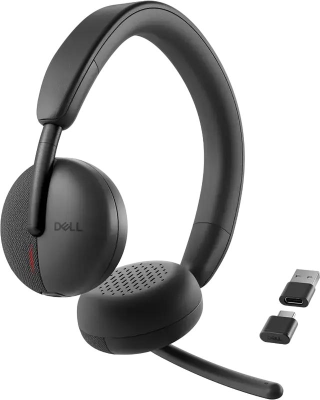 Casca Wireless Dell Pro WL3024, Căști Supraaurale Wireless Bluetooth 5.3 cu Microfon cu Anulare Zgomot AI, Certificare MS Teams, Încărcare USB-C, Negru