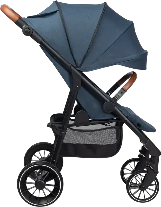 Căruța pentru bebeluși Caretero Elma, Albastru, 0 luni - 4 ani, Max 22kg, Roți EVA cu amortizare, Centură de siguranță în 5 puncte, Cu Ploaie și Huscă pentru picioare