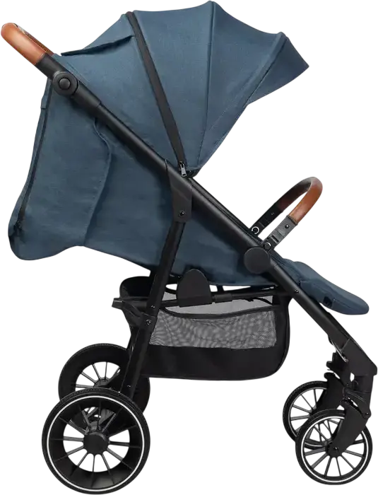 Căruța pentru bebeluși Caretero Elma, Albastru, 0 luni - 4 ani, Max 22kg, Roți EVA cu amortizare, Centură de siguranță în 5 puncte, Cu Ploaie și Huscă pentru picioare