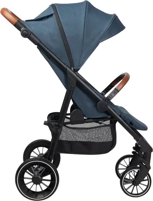 Căruța pentru bebeluși Caretero Elma, Albastru, 0 luni - 4 ani, Max 22kg, Roți EVA cu amortizare, Centură de siguranță în 5 puncte, Cu Ploaie și Huscă pentru picioare
