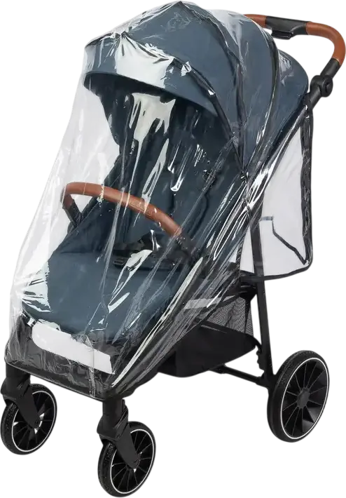 Căruța pentru bebeluși Caretero Elma, Albastru, 0 luni - 4 ani, Max 22kg, Roți EVA cu amortizare, Centură de siguranță în 5 puncte, Cu Ploaie și Huscă pentru picioare