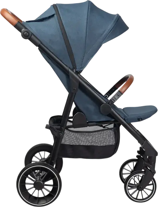 Căruța pentru bebeluși Caretero Elma, Albastru, 0 luni - 4 ani, Max 22kg, Roți EVA cu amortizare, Centură de siguranță în 5 puncte, Cu Ploaie și Huscă pentru picioare