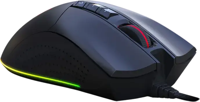 Bloody ES9 Plus Gaming Mouse, BC3332-A Sensor 10,000 DPI, 8000 fps, 7 Buttons, 15-Zone RGB Lighting, 512K Onboard Memory, Wired USB, Black